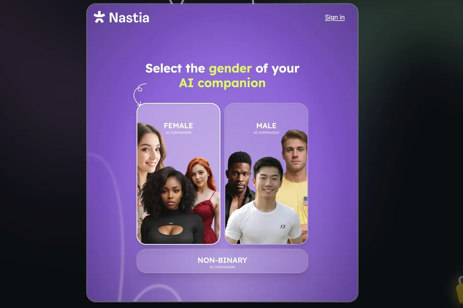 Nastia AI 로그인